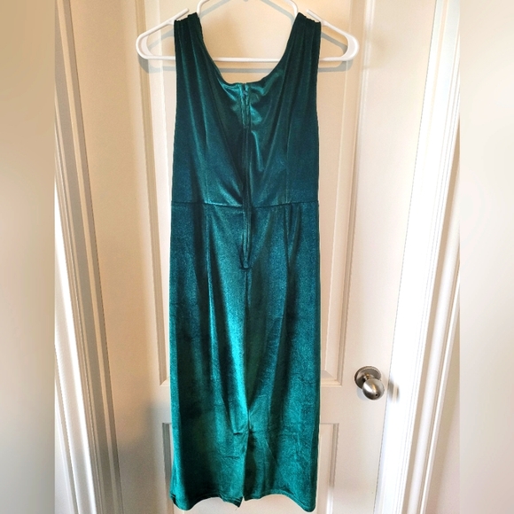 Modcloth Emerald Green Velvet Dress - Picture 2 of 4